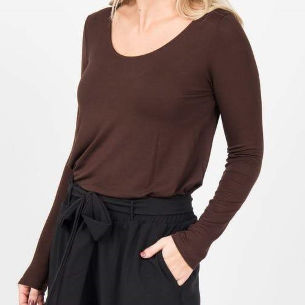 Agnes & Dora NWT Everyday Tee Long Sleeve Brown sizes XS & S